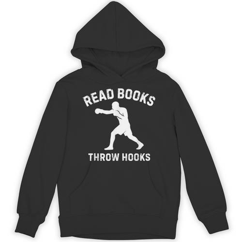 Read Books Throw Hooks Boxing Fighter Scholar Unisex Hoodie - Bookorys DE