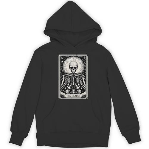 The Reader Tarot Card Books Skeleton Reading Book Unisex Hoodie - Bookorys