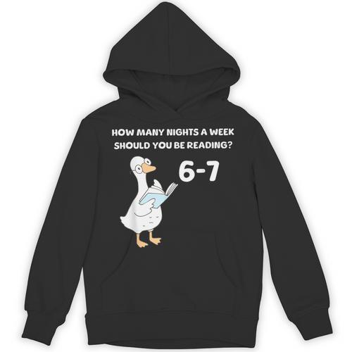 Reading 6-7 Silly Goose Read Books Bookish Bookworm Unisex Hoodie - Bookorys