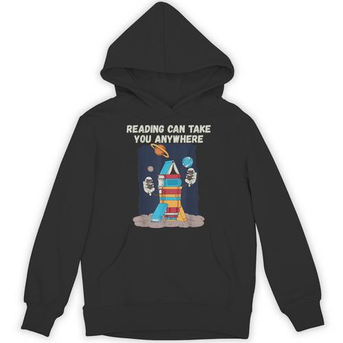 Reading Can Take You Anywhere Astronaut Book Lover Teacher For Men Women Kids Unisex Hoodie - Bookorys DE