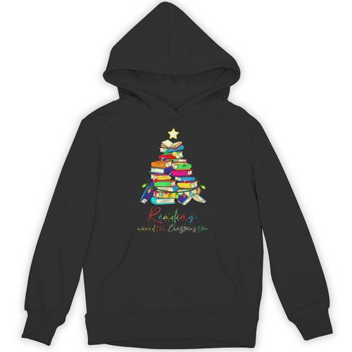 Reading Around The Christmas Tree Books Family Readers Xmas Unisex Hoodie - Bookorys DE