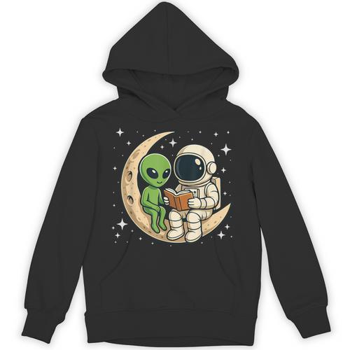 Reading Astronaut & Alien Reading Bookworm Reader Unisex Hoodie - Bookorys DE