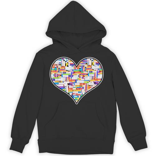 Reading Library Books Lover Heart Librarian Awesome Cute Unisex Hoodie - Bookorys AU