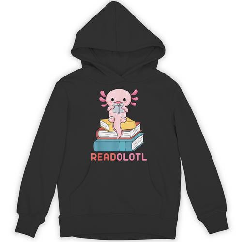 Readolotl Cute Read Axolotl Book Lover Librarian Bookworm Unisex Hoodie - Bookorys DE