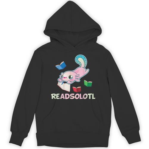 Readsolotl Axolotls Funny Kids Reading Fish Books Lizard Unisex Hoodie - Bookorys