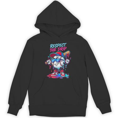 Respect The Drip Baseball Bat Sunglasses Mascot Unisex Hoodie - Sportilla
