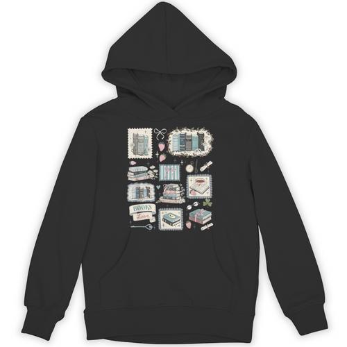 Retro Bookish Collage Vintage Librarian Cottagecore Book Unisex Hoodie - Bookorys DE