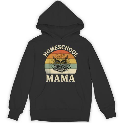 Retro Floral Homeschool Mama Wildflower Book Stack Aesthetic Unisex Hoodie - Bookorys AU