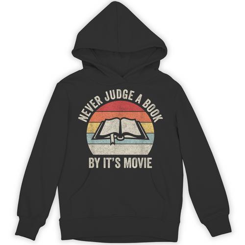 Retro Never Judge A Book By Its Movie Shirt Book Reader Unisex Hoodie - Bookorys