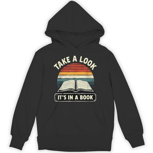 Retro Take A Look It's In A Book Reading Unisex Hoodie - Bookorys DE