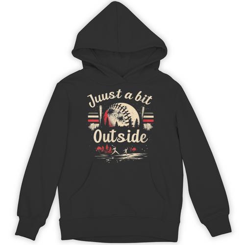 Retro Quote Just a Bit Outside Baseball Vintage Unisex Hoodie - Sportilla