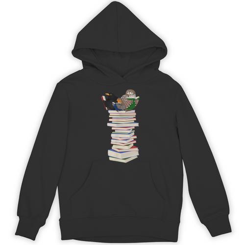 Robin Owl Bird Birds With Books Birdlover Animal Unisex Hoodie - Bookorys