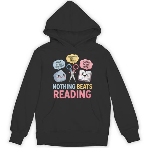 Rock Paper Scissors Nothing Beats Reading Book Lover Unisex Hoodie - Bookorys DE
