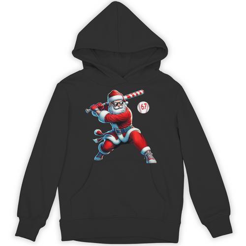 Santa Baseball Six Seven 6 7 Meme Christmas Men Boys Player Unisex Hoodie - Sportilla