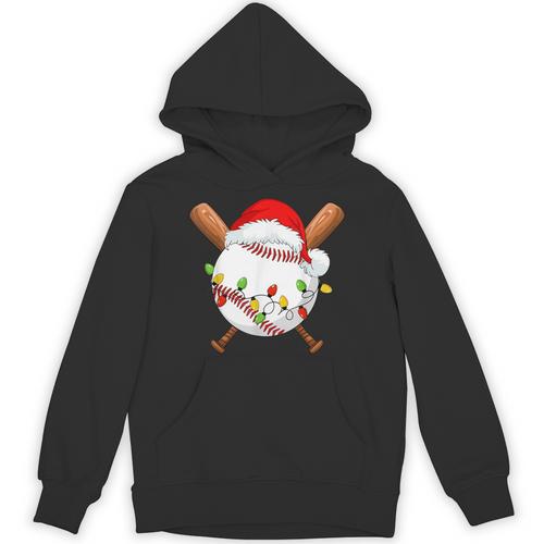 Santa Sports For Men Boys Christmas Baseball Player Unisex Hoodie - Sportilla