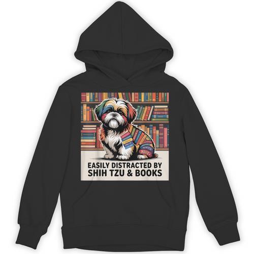 Shih Tzu Dog Shihtzu Dog Books Nerds Reader Shitzhu Shih Tzu Unisex Hoodie - Bookorys