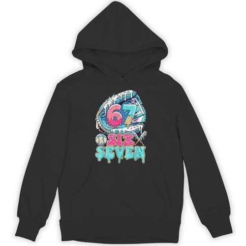 Six Seven 67 Ice Cream Drip Baseball For Boy Kids Youth Unisex Hoodie - Sportilla