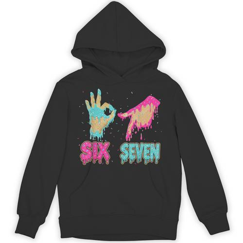 Six Seven 67 Meme Ice Cream Drip Baseball For Boy Kids Unisex Hoodie - Sportilla