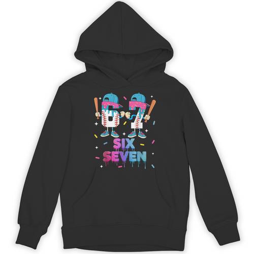 Six Seven Baseball Ice Cream Drip 6 7 Meme Gen Alpha Slang Unisex Hoodie - Sportilla