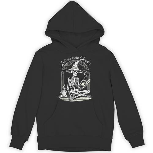 Skeleton Reading Book Club Just One More Chapter Crew Unisex Hoodie - Bookorys DE