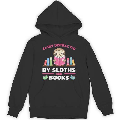 Sloths And Books Saying With Book And Sloth Unisex Hoodie - Bookorys