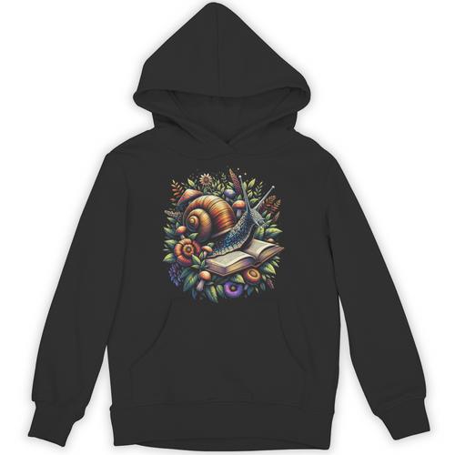 Snail Mushroom Floral Book Lover Cottagecore Fairycore Unisex Hoodie - Bookorys DE