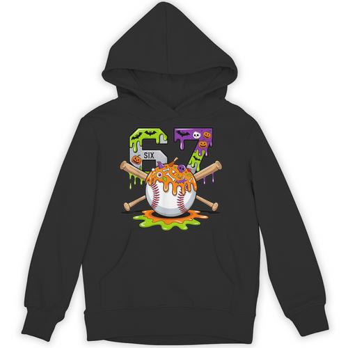 Spooky Halloween Baseball Ice Cream Dripping Six Seven 6 7 Unisex Hoodie - Sportilla