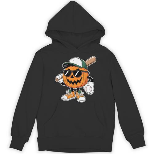 Spooky Jack O Lantern Baseball Halloween Costumes Boys Unisex Hoodie - Sportilla