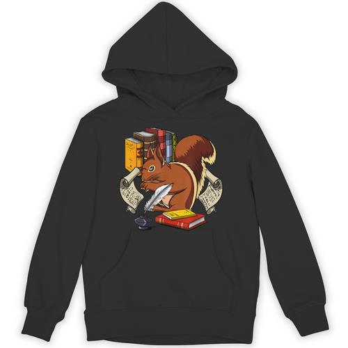 Squirrel Reading Book Cute Forest Animal Unisex Hoodie - Bookorys