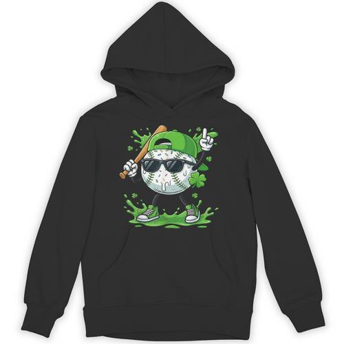 St Patrick Day Baseball Drip Ice Cream Baseball Player Men Unisex Hoodie - Sportilla