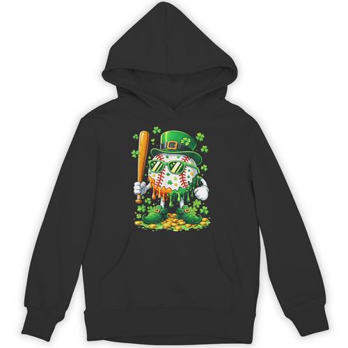 St Patricks Day Baseball Ice Cream Baseball Player Cartoon Unisex Hoodie - Sportilla