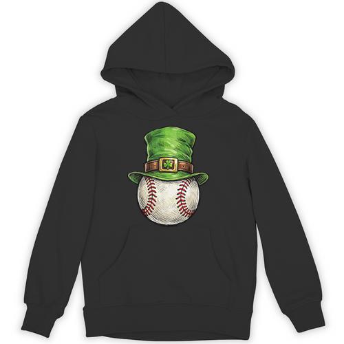 St Patricks Day Baseball Player Leprechaun Hat Men Boys Kids Unisex Hoodie - Sportilla