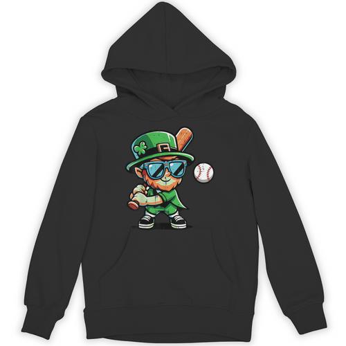 St Patricks Day Leprechaun Baseball Saint Paddys Boys Men Unisex Hoodie - Sportilla