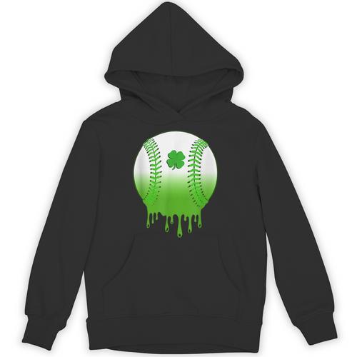 St Patricks Day Shamrock Baseball Irish Boys Kids Men Unisex Hoodie - Sportilla