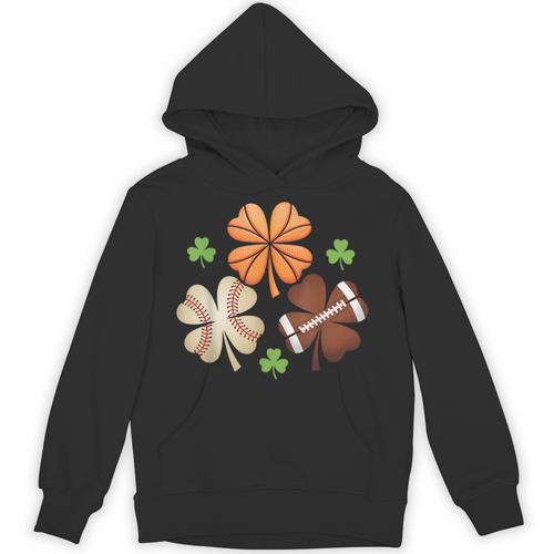 St Patricks Day Shamrock Basketball Baseball Irish Boys Men Unisex Hoodie - Sportilla