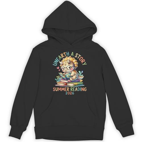 Summer Reading 2026 Books Dino Kids Librarian Tees Unisex Hoodie - Bookorys UK