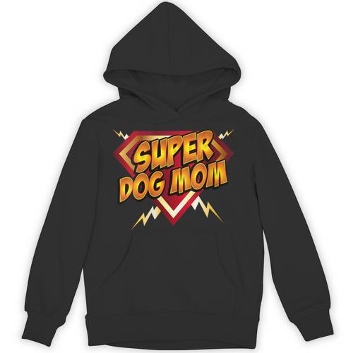 Super Dog Mom Superhero Dog Lover Comic Book Style Unisex Hoodie - Bookorys UK