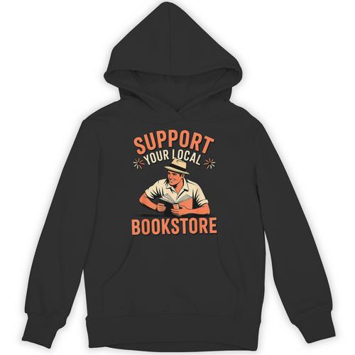 Support Your Local Bookstore Vintage Reader Unisex Hoodie - Bookorys UK