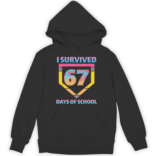 I Survived 67 Days Of School Baseball Trend For Boys Girls Unisex Hoodie - Sportilla