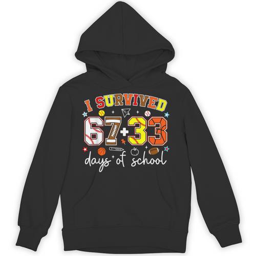 I Survived 6733 Days Baseball Football Basketball 100 Days Unisex Hoodie - Sportilla