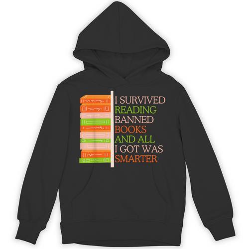 I Survived Reading Banned Books Librarians Book Enthusiasts Unisex Hoodie - Bookorys DE