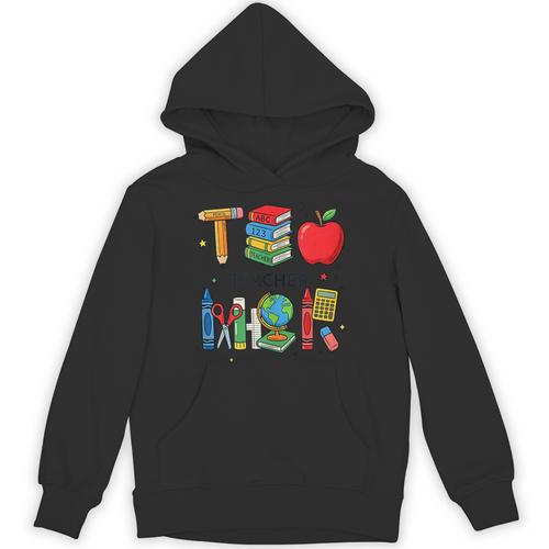 Teacher School Supplies Apple Books Pencil Globe Crayon Unisex Hoodie - Bookorys
