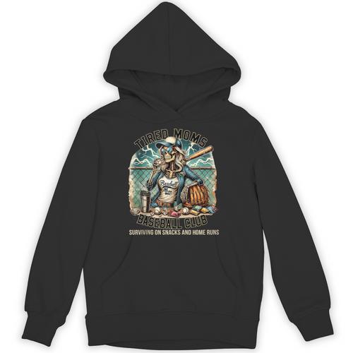 Tired Mom's Baseball Club Surviving On Snacks And Home Runs Unisex Hoodie - Sportilla