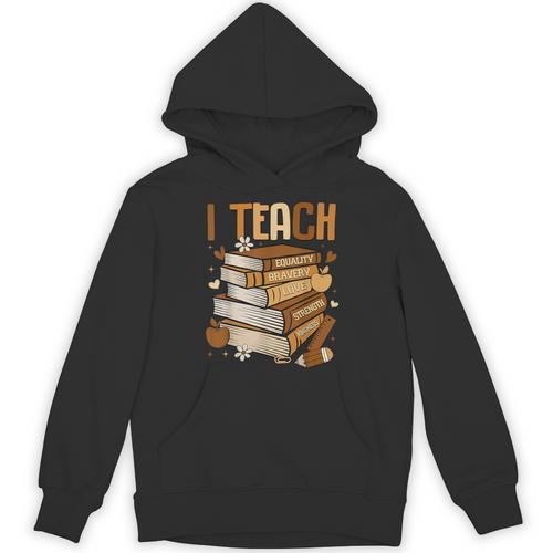 History Month I Teach Melanin Book Black Teacher Unisex Hoodie - Bookorys AU
