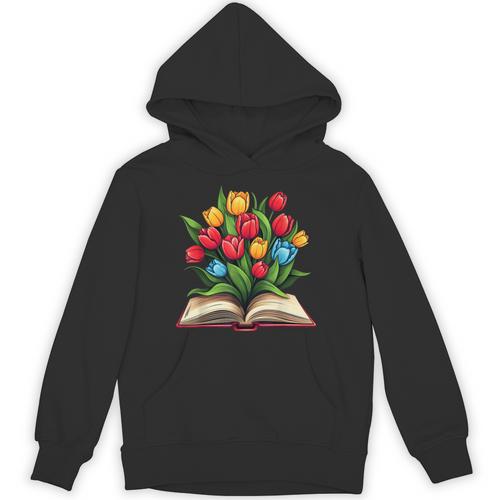 Tulips Flowers Book Floral Unisex Hoodie - Bookorys UK
