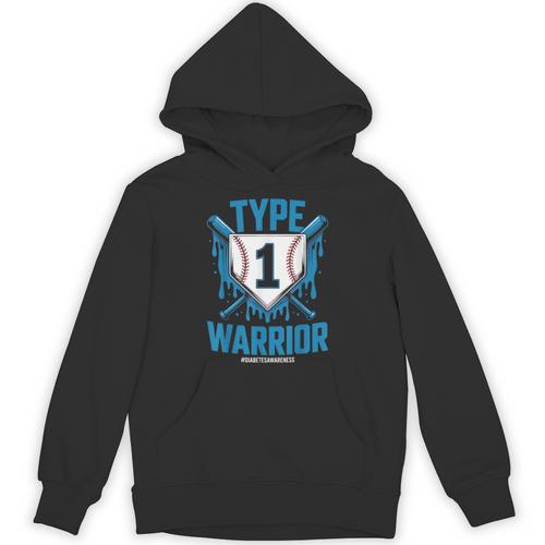 Type 1 Warrior Diabetes Awareness Baseball Enthusiasts Unisex Hoodie - Sportilla