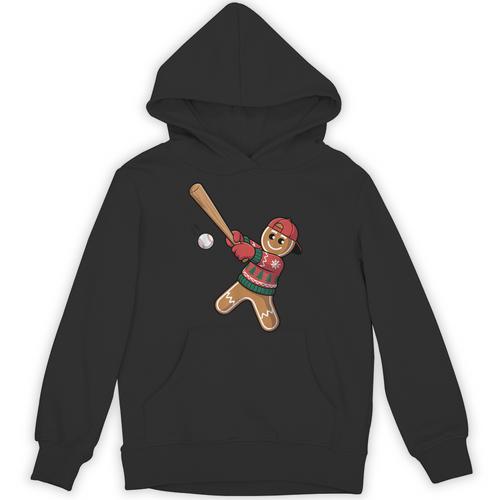 Ugly Christmas Sweater Gingerbread Baseball Toddler Kids Unisex Hoodie - Sportilla