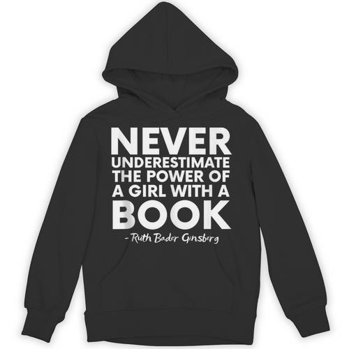 Never Underestimate The Power Of A Girl With A Book RGB Unisex Hoodie - Bookorys