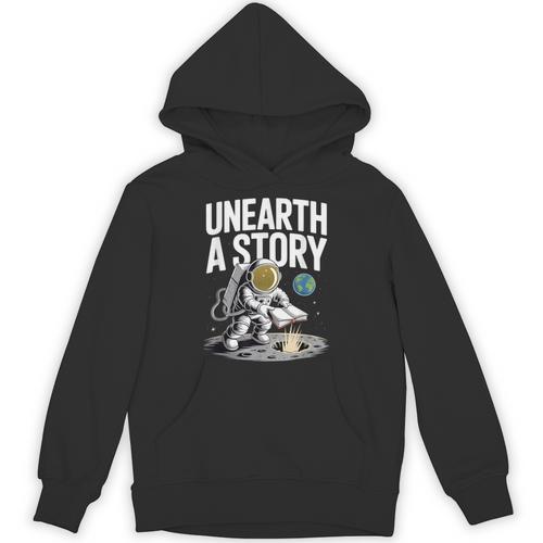 Unearth A Story Astronaut Finds Book On The Moon Unisex Hoodie - Bookorys DE