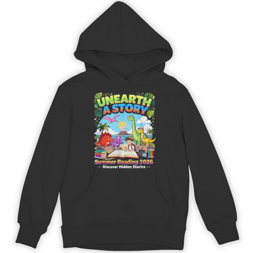 Unearth A Story Dinosaur Books Summer Reading 2026 Unisex Hoodie - Bookorys AU